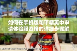 如何在手机版和平精英中申请体验服资格的详细步骤解析