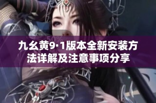 九幺黄9·1版本全新安装方法详解及注意事项分享