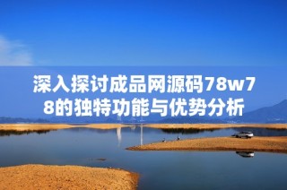 深入探讨成品网源码78w78的独特功能与优势分析