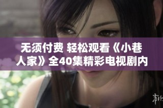 无须付费 轻松观看《小巷人家》全40集精彩电视剧内容
