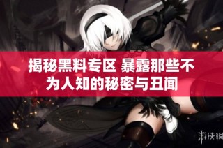 揭秘黑料专区 暴露那些不为人知的秘密与丑闻