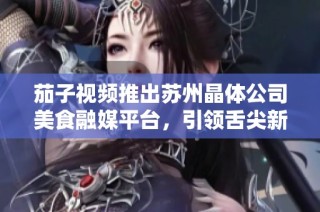 茄子视频推出苏州晶体公司美食融媒平台，引领舌尖新体验