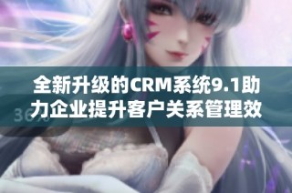 全新升级的CRM系统9.1助力企业提升客户关系管理效率