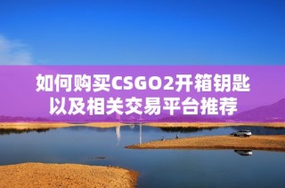如何购买CSGO2开箱钥匙以及相关交易平台推荐