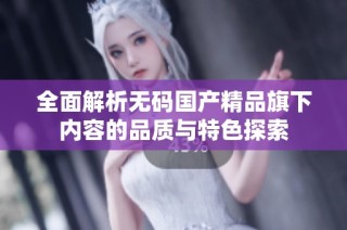 全面解析无码国产精品旗下内容的品质与特色探索