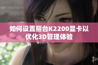 如何设置丽台K2200显卡以优化3D管理体验