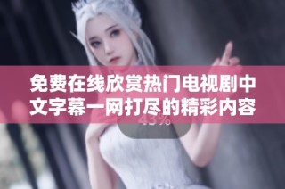 免费在线欣赏热门电视剧中文字幕一网打尽的精彩内容