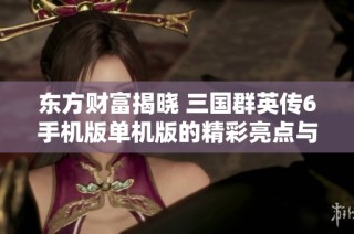 东方财富揭晓 三国群英传6手机版单机版的精彩亮点与玩法分析