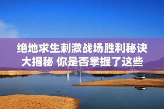 绝地求生刺激战场胜利秘诀大揭秘 你是否掌握了这些关键细节内容