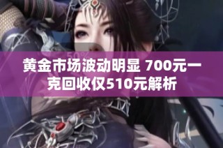 黄金市场波动明显 700元一克回收仅510元解析