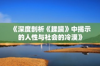 《深度剖析《蹂躏》中揭示的人性与社会的冷漠》