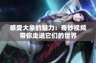 感受大象的魅力：奇妙视频带你走进它们的世界