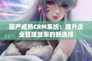 国产成熟CRM系统：提升企业管理效率的新选择