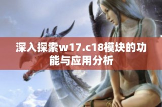 深入探索w17.c18模块的功能与应用分析