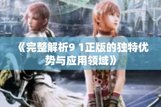 《完整解析9 1正版的独特优势与应用领域》