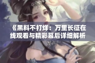 《黑料不打烊：万里长征在线观看与精彩幕后详细解析》