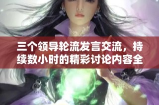三个领导轮流发言交流，持续数小时的精彩讨论内容全纪录