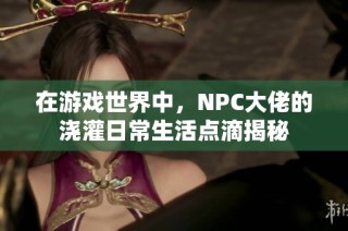 在游戏世界中，NPC大佬的浇灌日常生活点滴揭秘