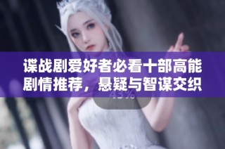 谍战剧爱好者必看十部高能剧情推荐，悬疑与智谋交织的精彩之作