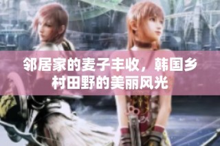 邻居家的麦子丰收，韩国乡村田野的美丽风光