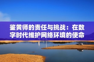 鉴黄师的责任与挑战：在数字时代维护网络环境的使命解读