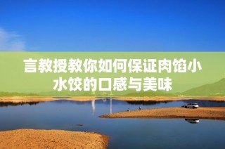 言教授教你如何保证肉馅小水饺的口感与美味