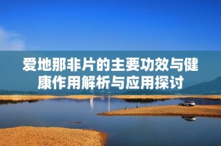 爱地那非片的主要功效与健康作用解析与应用探讨