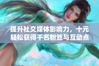 提升社交媒体影响力，十元轻松获得千名粉丝与互动点赞