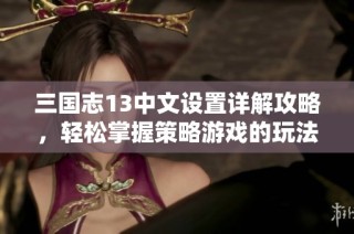 三国志13中文设置详解攻略，轻松掌握策略游戏的玩法技巧与乐趣体验