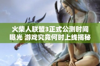 火柴人联盟3正式公测时间曝光 游戏究竟何时上线揭秘