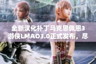 全新汉化补丁马克思佩恩3游侠LMAO3.0正式发布，尽享纯正中文游戏体验