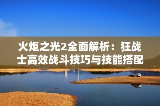 火炬之光2全面解析：狂战士高效战斗技巧与技能搭配攻略