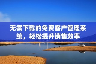 无需下载的免费客户管理系统，轻松提升销售效率