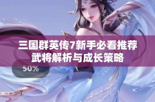三国群英传7新手必看推荐武将解析与成长策略