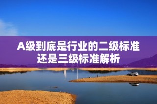 A级到底是行业的二级标准还是三级标准解析