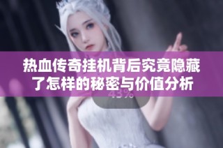 热血传奇挂机背后究竟隐藏了怎样的秘密与价值分析