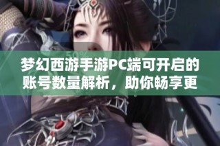 梦幻西游手游PC端可开启的账号数量解析，助你畅享更佳游戏体验与乐趣
