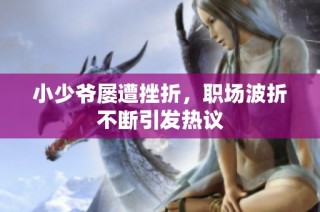 小少爷屡遭挫折，职场波折不断引发热议