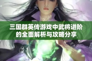 三国群英传游戏中武将进阶的全面解析与攻略分享
