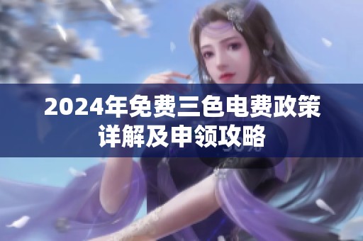 2024年免费三色电费政策详解及申领攻略