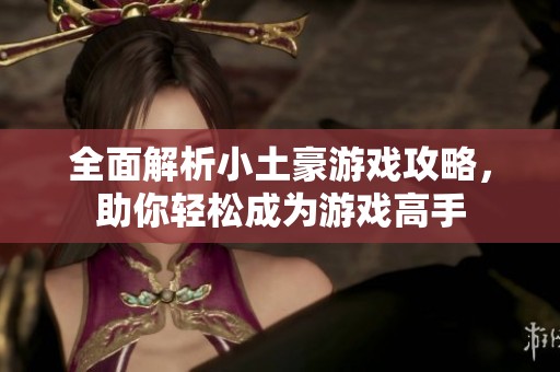 全面解析小土豪游戏攻略，助你轻松成为游戏高手