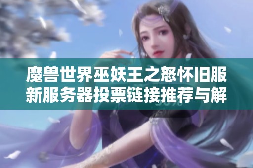 魔兽世界巫妖王之怒怀旧服新服务器投票链接推荐与解析