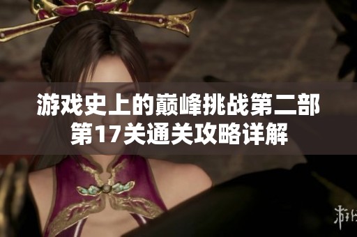 游戏史上的巅峰挑战第二部第17关通关攻略详解