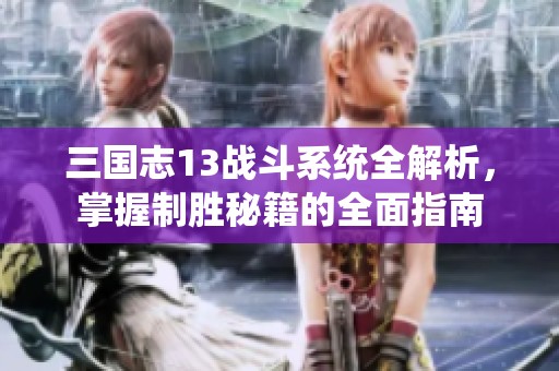 三国志13战斗系统全解析，掌握制胜秘籍的全面指南
