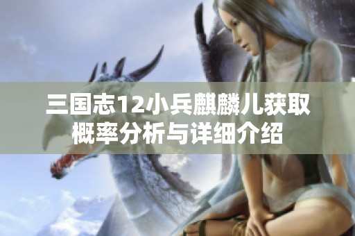 三国志12小兵麒麟儿获取概率分析与详细介绍