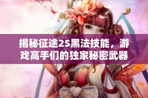 揭秘征途2S黑法技能，游戏高手们的独家秘密武器