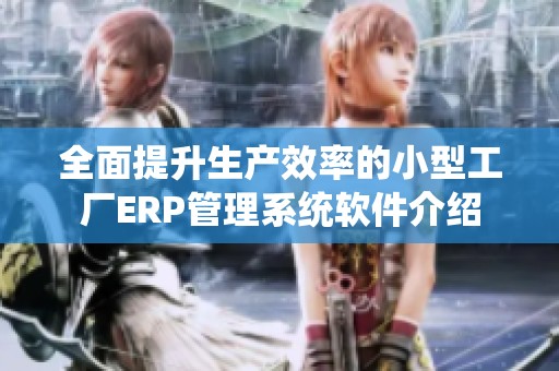 全面提升生产效率的小型工厂ERP管理系统软件介绍