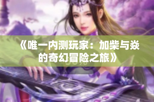 《唯一内测玩家：加柴与焱的奇幻冒险之旅》