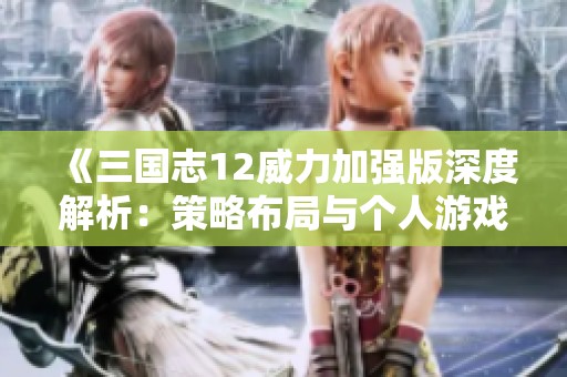 《三国志12威力加强版深度解析：策略布局与个人游戏心得分享》