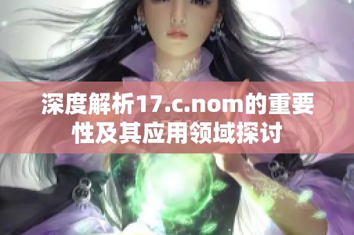 深度解析17.c.nom的重要性及其应用领域探讨